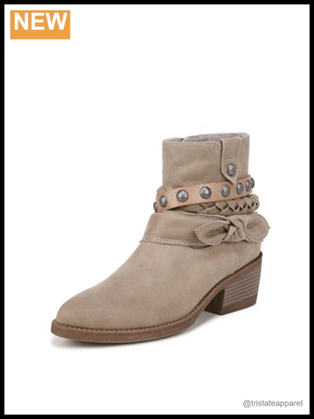 Western Ankle Bootie with Side Zipper